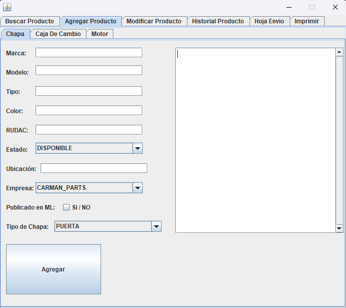 Alta de Chapa con observaciones