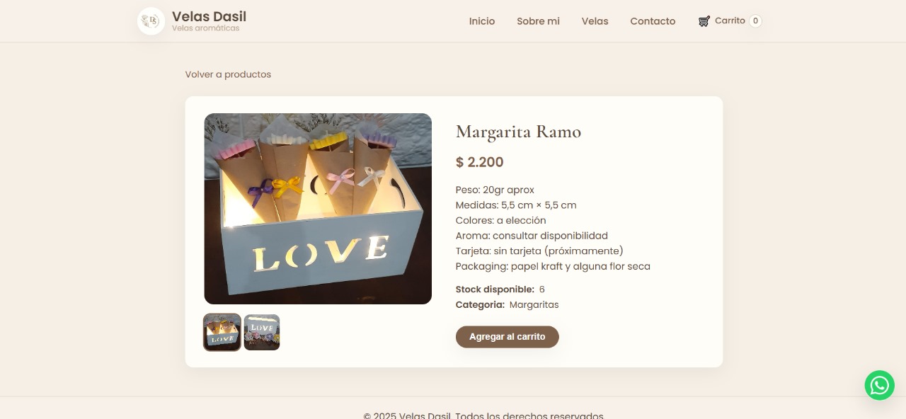 Detalle de una vela con galeria de imagenes