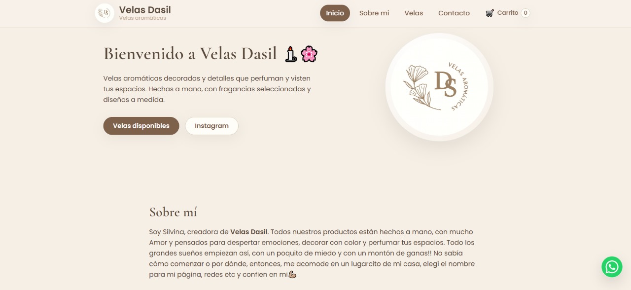 Velas Dasil: tienda de velas artesanales con Vue + Node/Express y Mercado Pago